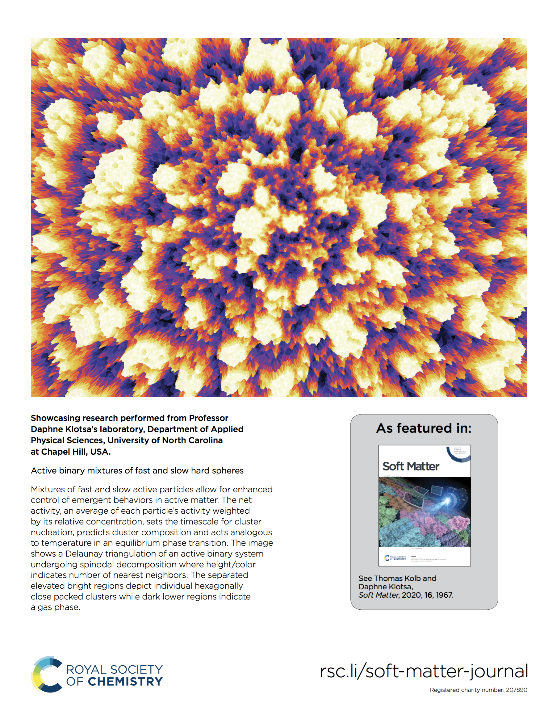 Soft Matter back cover. Active Binary Mixtures